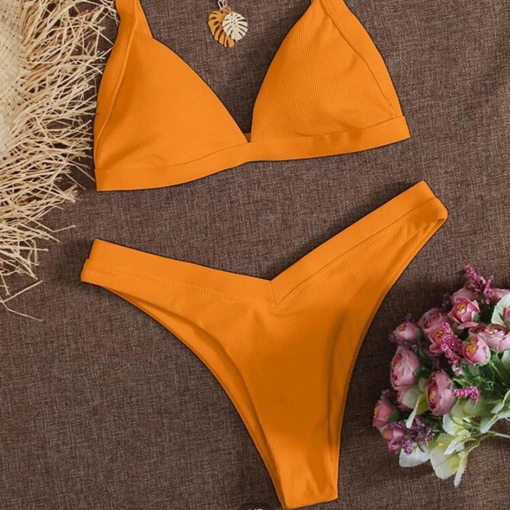 Orange triangle bikini